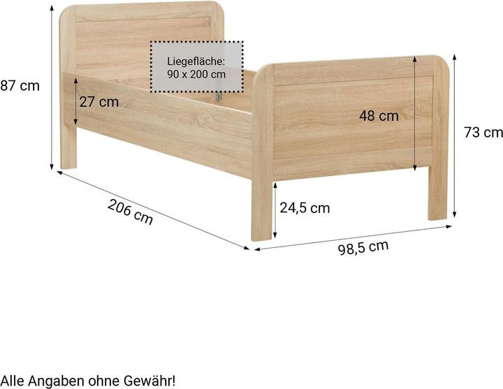 Immagine prodotto Homestyle4u Letto in legno (90 x 200 cm)