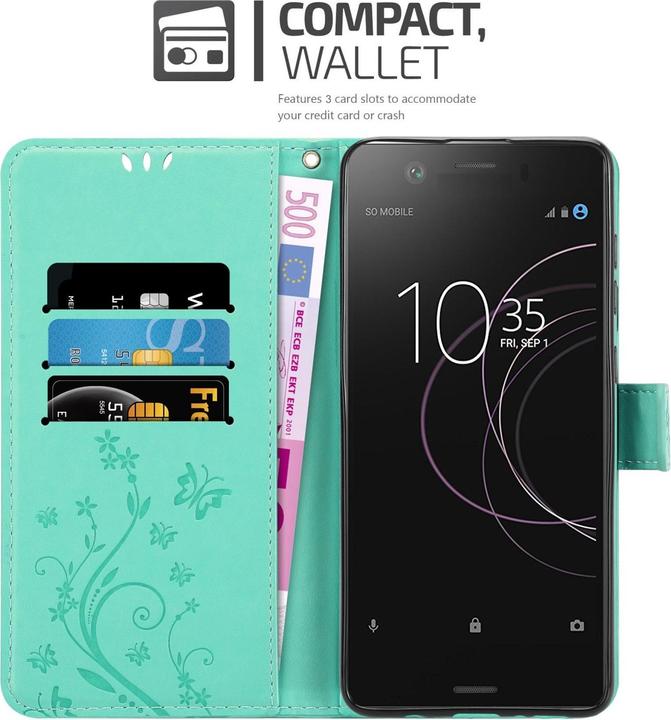 Actual product image Cadorabo Flower Book Case for Sony Xperia XZ1 COMPACT (Sony Xperia XZ1 Compact)
