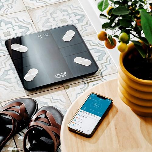 Produktbild Adler Smart Bathroom Scale | AD 8186b | Maximum weight (capacity) 180 kg | Accuracy 100 g | Body Mass Inde (180 kg)