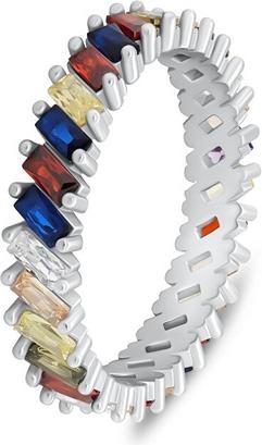 Image du produit Brilio Silver - Bague unique en argent avec zircons colorés RI129W - Circuit : 56 mm (56)