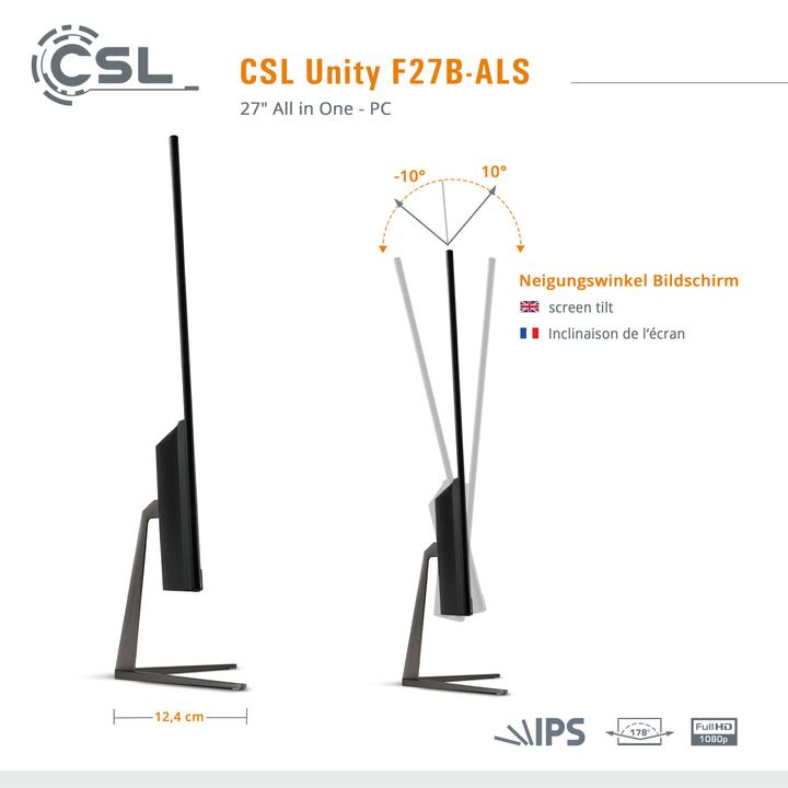 Actual product image CSL All-in-One-PC Unity F27B-ALS 256 GB 16 GB RAM Win 11 Home (16 GB, 256 GB, Intel UHD Graphics)