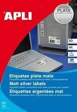 Produktbild Apli Typenschild-Etiketten, 45,7 x 21,2 mm, silber