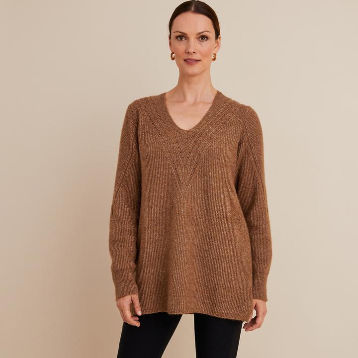Produktbild Anne Weyburn Feinstrickpullover mit V-Ausschnitt (50)