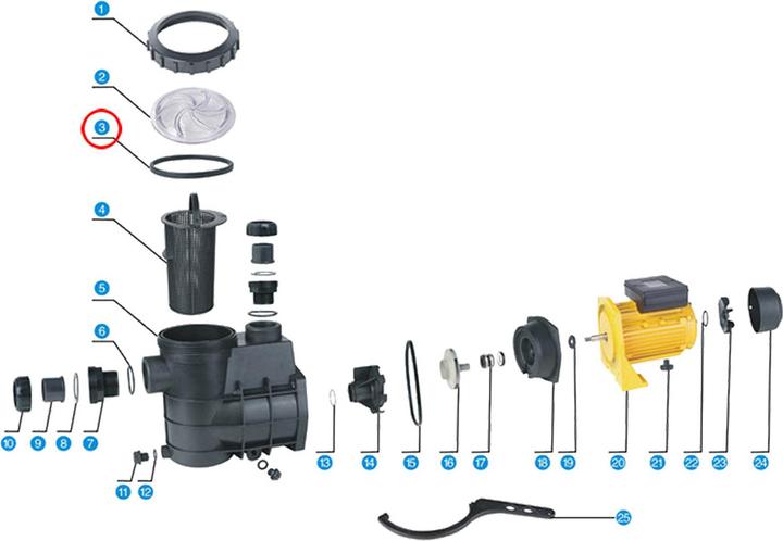 Produktbild SunSun Schwimmbadpumpe Ersatzteil HZS-550 750 Dichtung 1 Poolpumpe Pumpe Pool