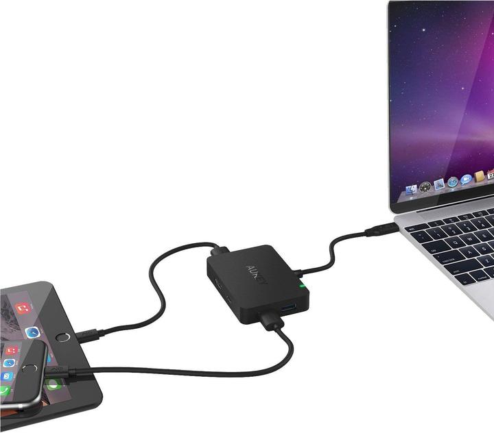 Produktbild Aukey 4-Port USB-C zu (HDMI, USB 3.0, 5.90 cm)