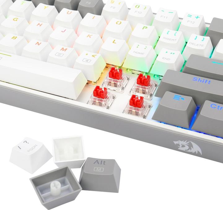 Actual product image Redragon K617 Fizz RGB white/grey (US, Cable)