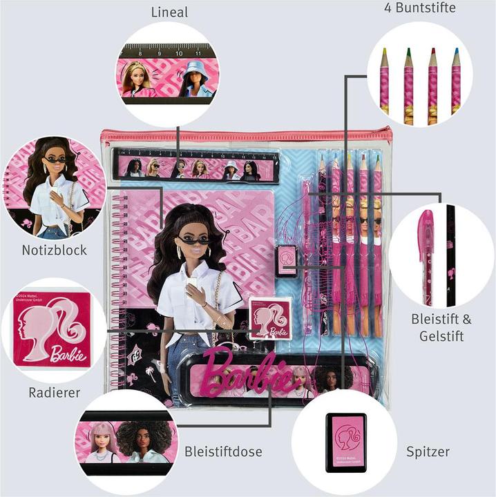 Actual product image Undercover Writing set Barbie 9-piece