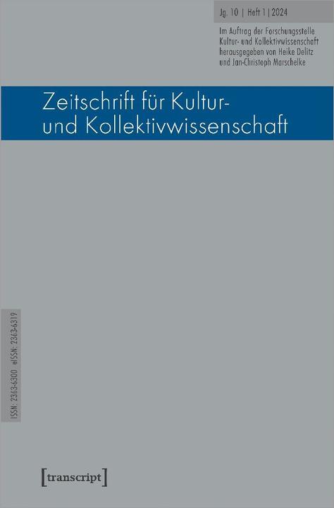 Produktbild Zeitschrift für Kultur- und Kollektivwissenschaft