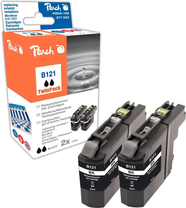 Actual product image Peach Ink Brother LC-121BK 2x Black (FC)