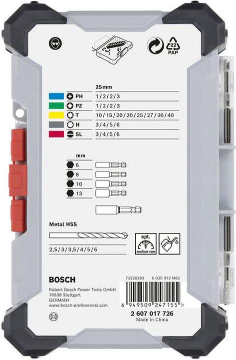Produktbild Bosch Professional Bit Set Extra Hard 35 tlg (PH1 / PH2 / PH3)