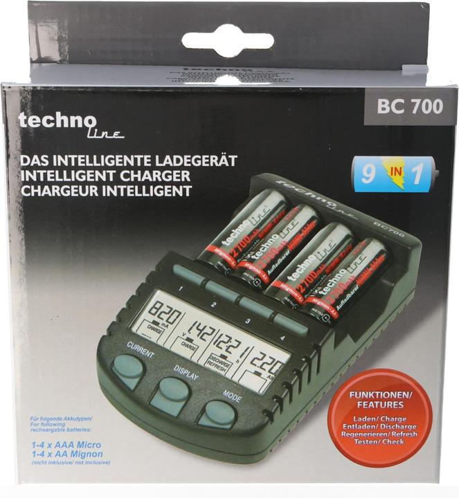 Image du produit AccuCell Panasonic Eneloop CASE avec 2x piles rechargeables Mignon AA et 1 chargeur LCD (4 pcs, AA, 3000 mAh, Piles rechargeables + chargeur)