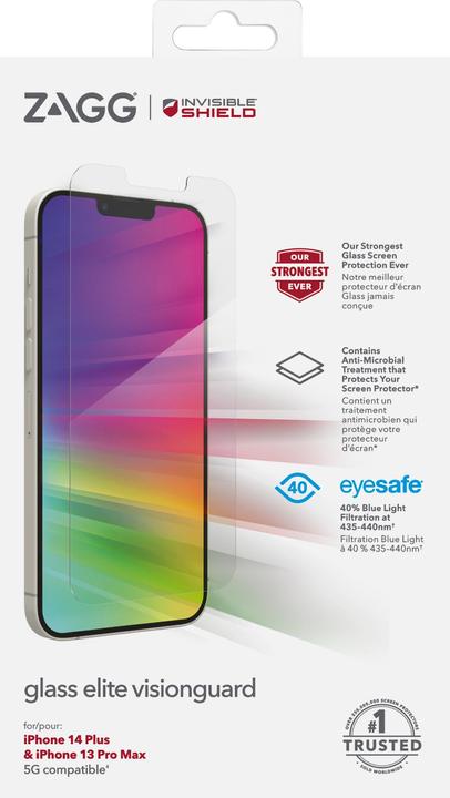 Produktbild InvisibleShield Glass Elite VisionGuard+ (1 Stück, Apple iPhone 13 Pro Max)