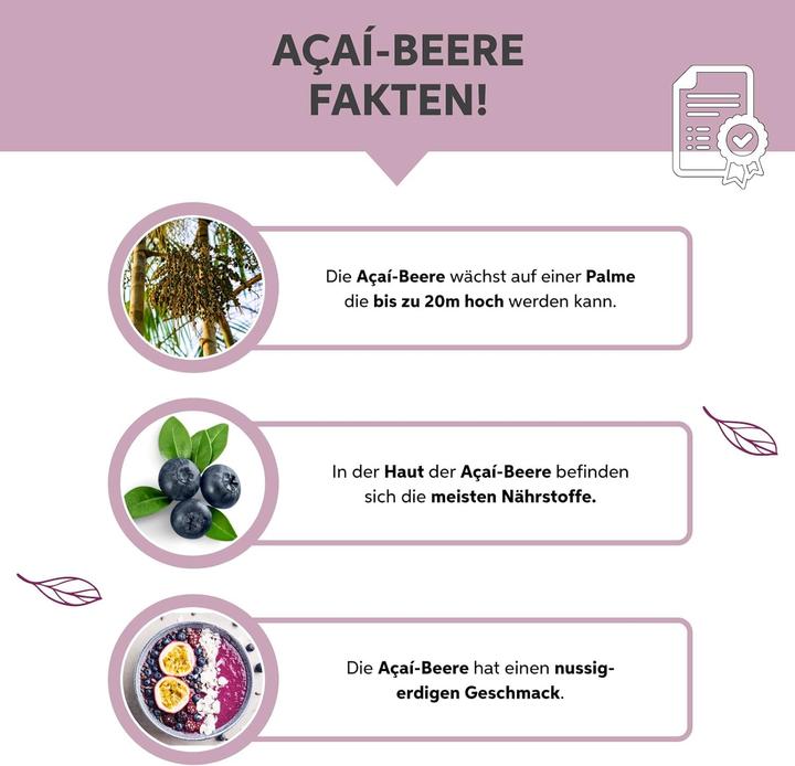 Immagine prodotto Eltabia Polvere di acai biologica in qualità di cibo crudo liofilizzato e puro al 100% senza additivi e (Polvere, 100 g)