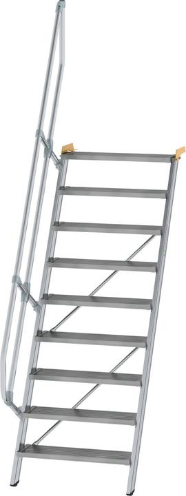 Actual product image Munk Stairs 60ï¿½ tread width 800 mm 9 treads aluminium fluted (80 cm)