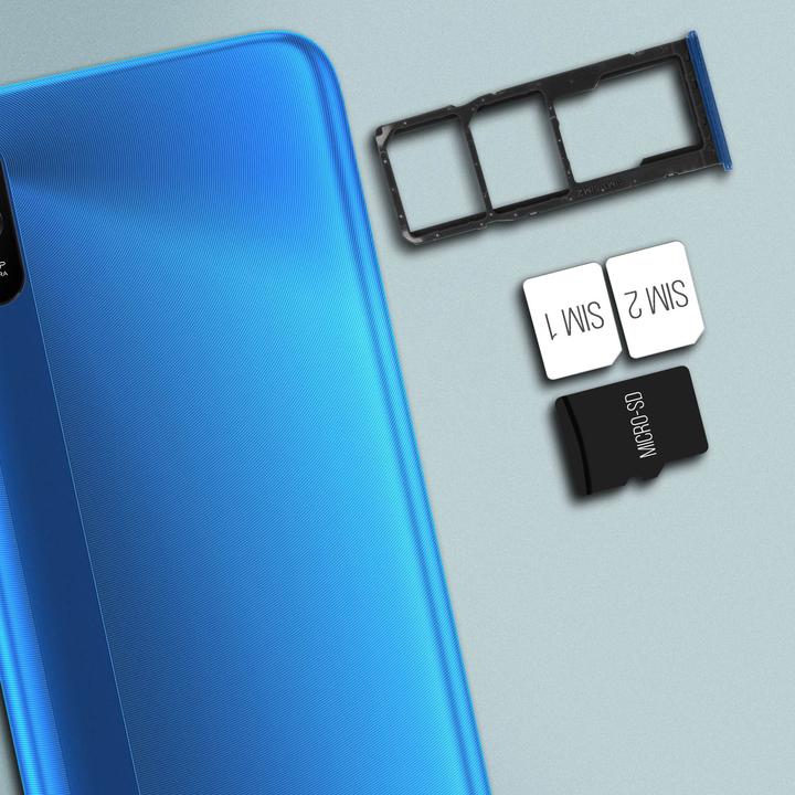 Image du produit Clappio 2x SIM + 1x Micro-SD support de carte de rechange pour Xiaomi Redmi 9 - Bleu (Support de carte SIM, Xiaomi Redmi 9)