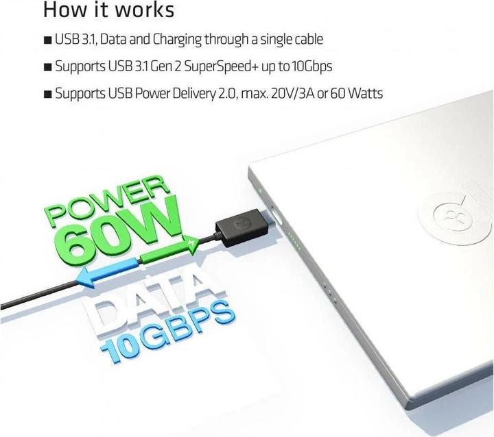 Produktbild Club 3D USB 3.1 Typ C -> Typ A (1 m, USB 3.1, 100 W)