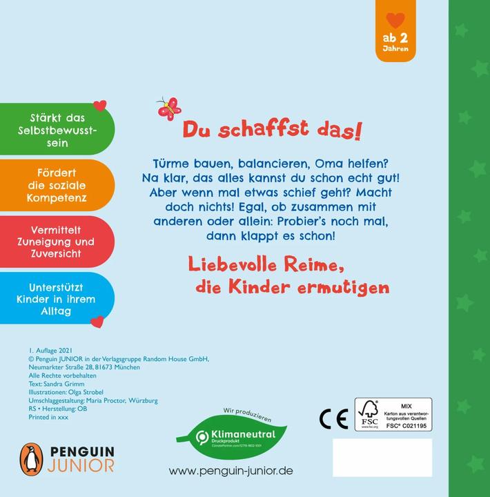 Image du produit Mein Starkmacher-Buch! - Du schaffst das ganz bestimmt, mein Schatz! (Allemand)