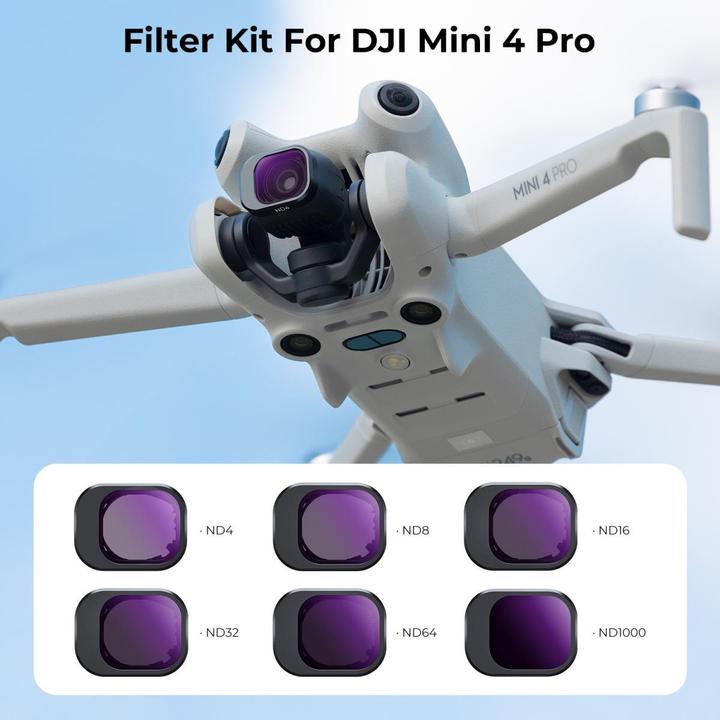 Immagine prodotto K&F Concept Filtri ND (4/8/16/32/64/1000) Kit per DJI Mini 4 Pro (Filtri per droni, DJI Mini 4 Pro)
