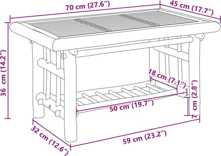 Actual product image VidaXL Tonio (70 x 45 x 36 cm)