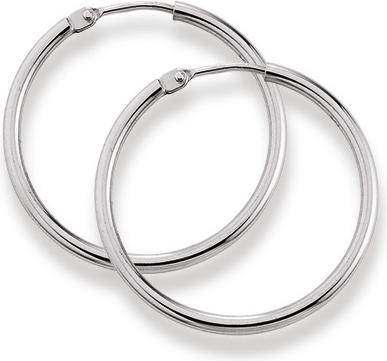 Natsumi Schmuck Creolen Weissgold 18K/750 Ø 24mm Rund (750/18 K Weissgold)