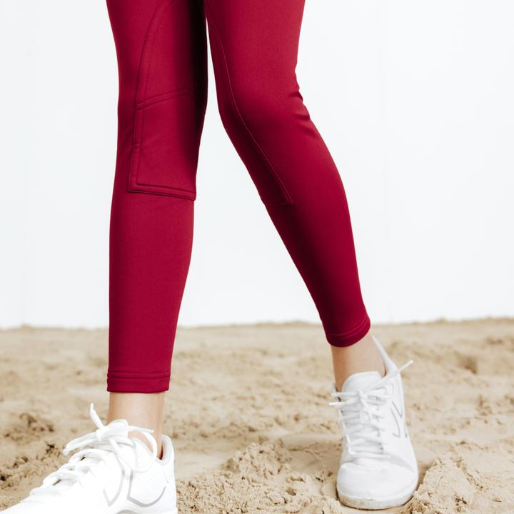 Actual product image Fouganza Kids' Horse Riding Warm Jodhpurs 100 - Purple/Cherry (146)