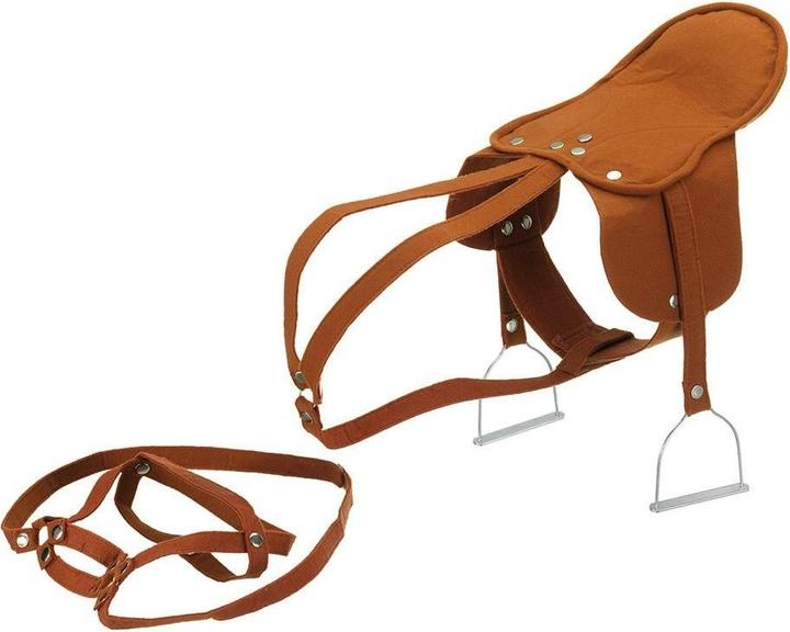Actual product image Happy People 58466 - Saddle & bridle, brown with stirrups