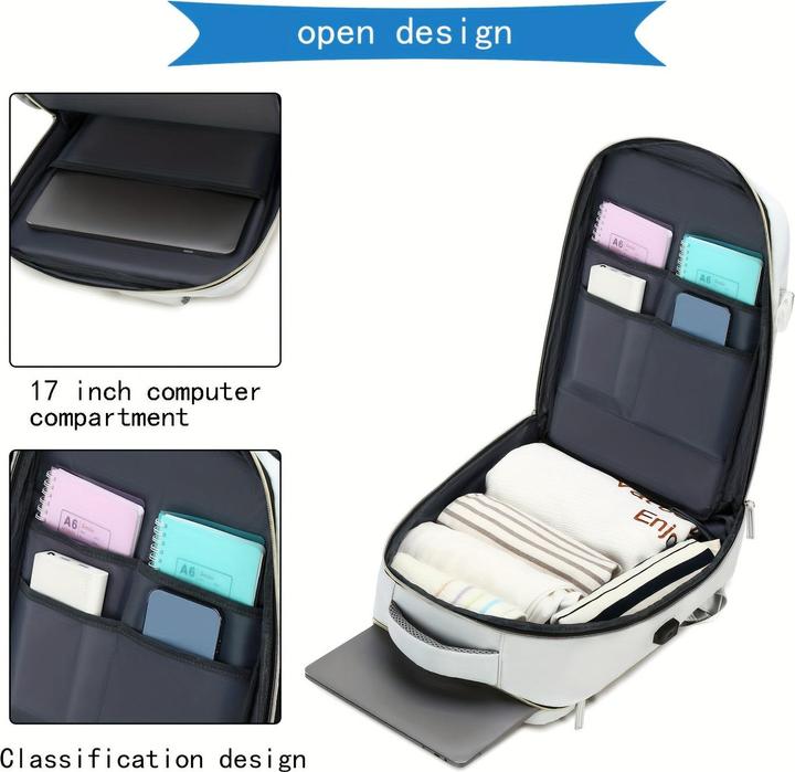 Image du produit Only-Bags.Store Sac à dos de voyage multifonctionnel, sac d'école pour ordinateur portable avec approbation de la