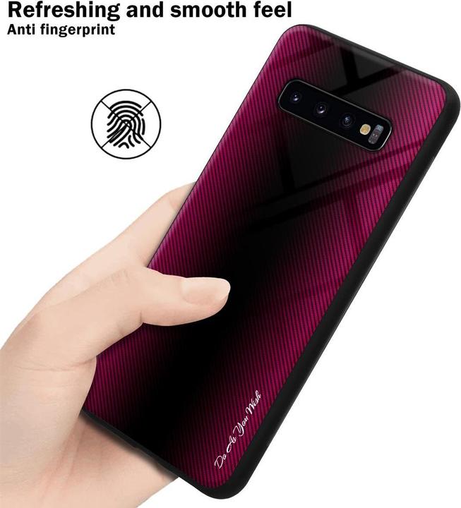 Actual product image Cadorabo TPU Striped Glass Cover (Samsung Galaxy S10+)