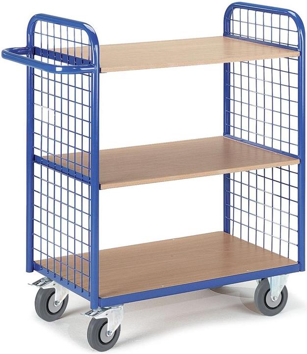 Actual product image Rollcart Shelf trolley with mesh walls, 2-sided (150 kg)