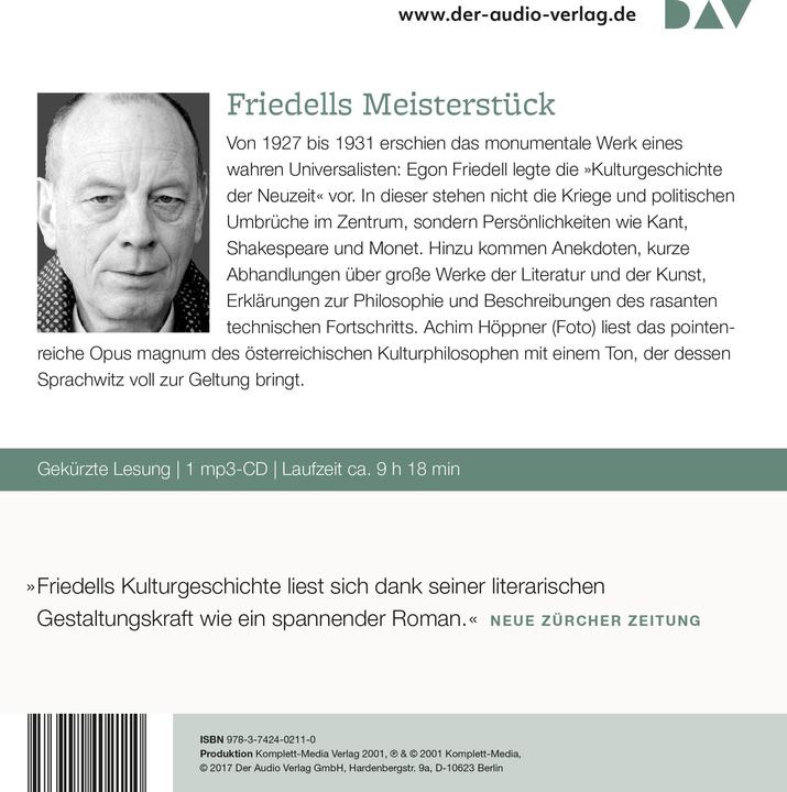 Produktbild Kulturgeschichte der Neuzeit (Egon Friedell, Achim Höppner, Deutsch)
