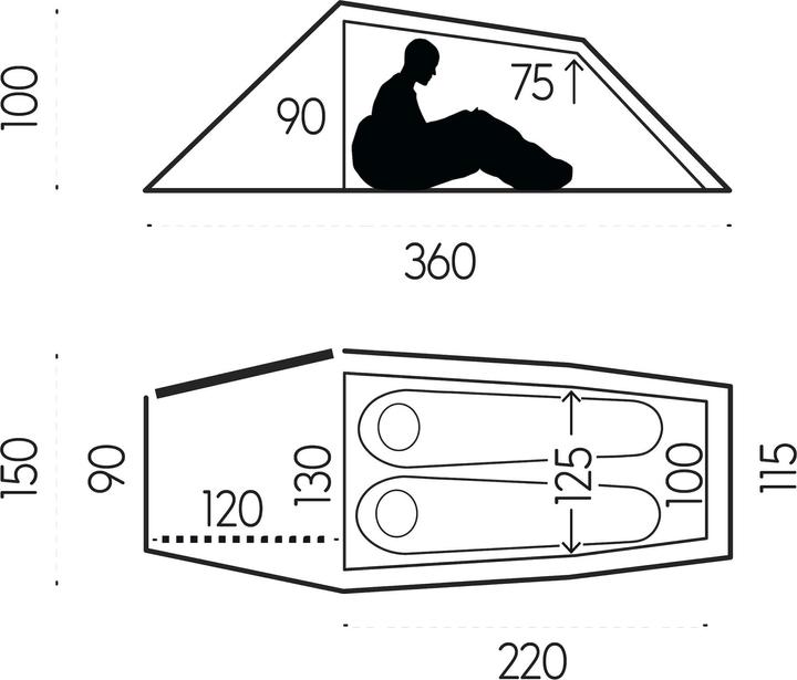 Actual product image Fjällräven Abisko Lite 2 (Tunnel tent, 2.07 kg, 2 persons)