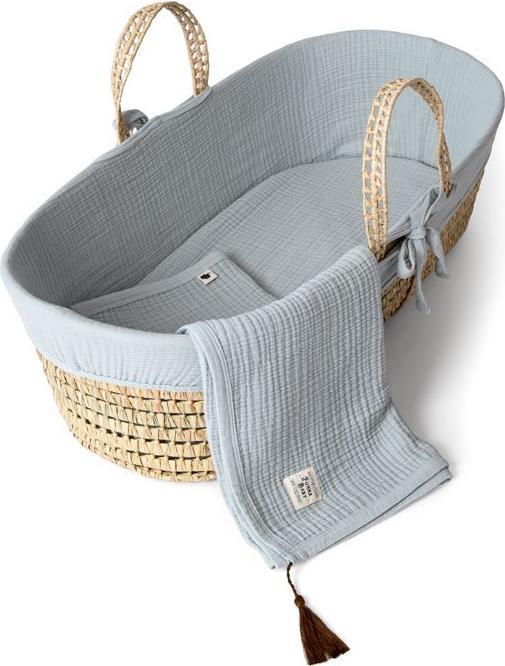 Produktbild Funnababy Musselin Moses-Korb-Textilien - Taube - Grau - 85 cm