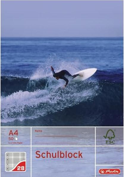 Produktbild Herlitz Schulblock X-Book, DIN A4, Lineatur 28 (A4, Kariert, Harter Einband)