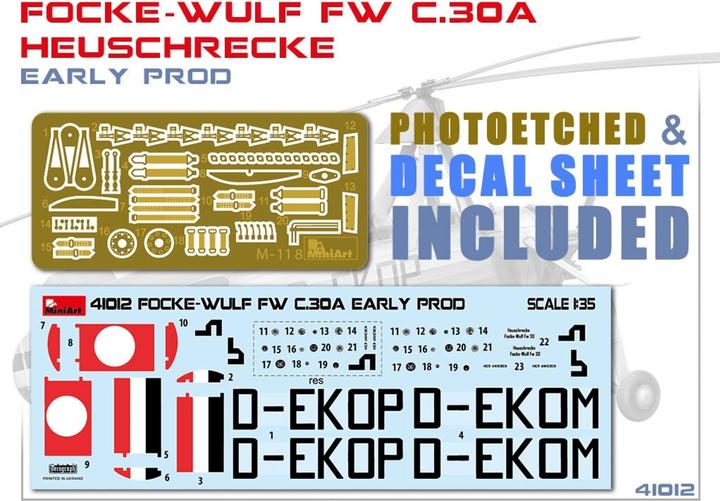 Actual product image Mini art Focke-Wulf Fw C.30A Locust. Early Prod