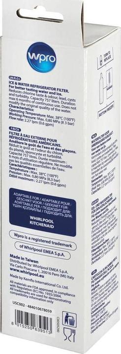 Actual product image WPRO Water filter USC002 484010678059 replaces C00629420 488000629420 (1 x)