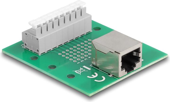 Image du produit Delock Prise RJ45 vers bloc terminal avec bouton-poussoir pour rail DIN