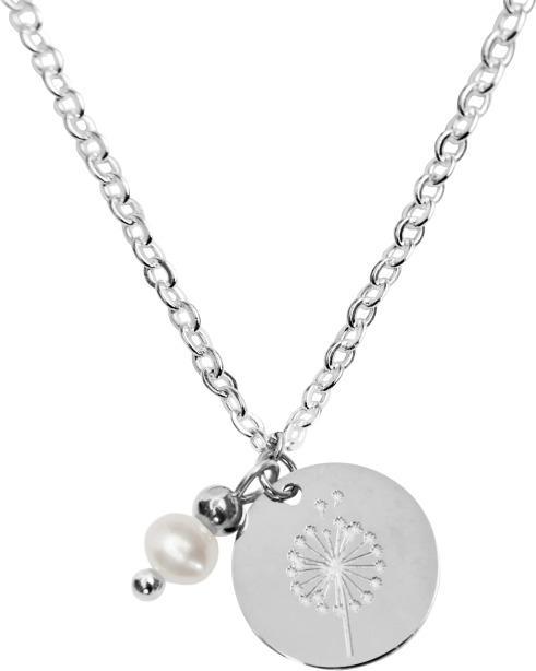 Immagine prodotto HCA Collana - "Esprimi un desiderio" - placcata in argento - perla (Acciaio inossidabile, Perle)