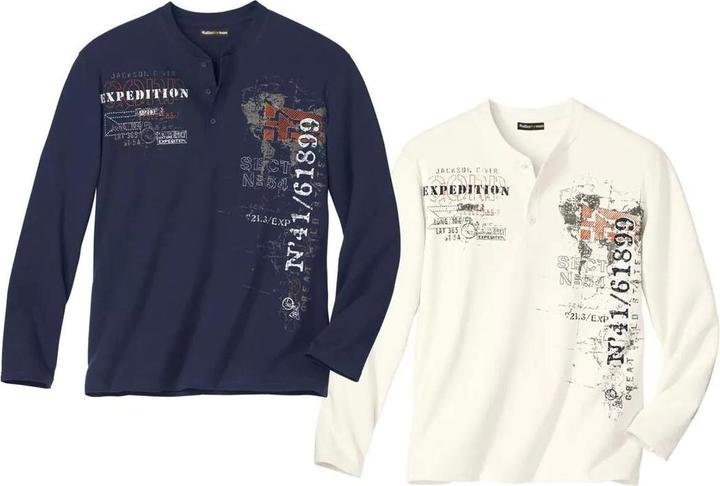 Image du produit Atlas For Men Mens Henley Long-Sleeved Top (Pack of 2) (4XL)