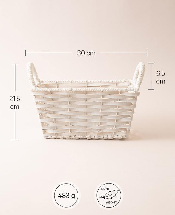 Actual product image Esmée Wicker basket with handles (1 x, 30 x 20.5 x 15 cm)