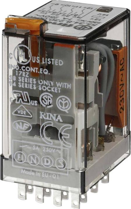 Actual product image Finder 55.34.8.110.0054 Plug-in relay 110 V/AC 7 A 4 changeover contacts 1 pc.