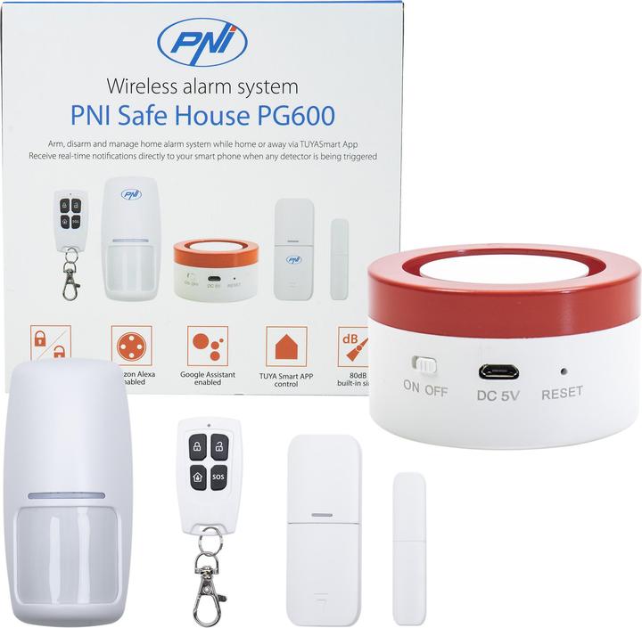 Produktbild PNI Safe House PG600 Funkalarmsystem, Smart-Home-Sicherheitssystem, kabellose Verbindung, Einbruchal