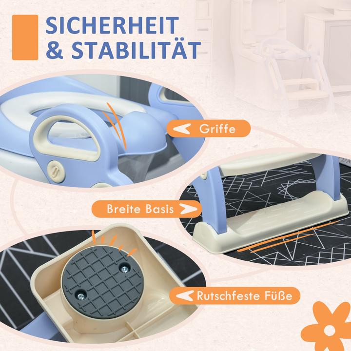 Immagine prodotto Swisshandel24 Sedile da toilette per bambini, istruttore da toilette con gradini, maniglia, attacco da toilette