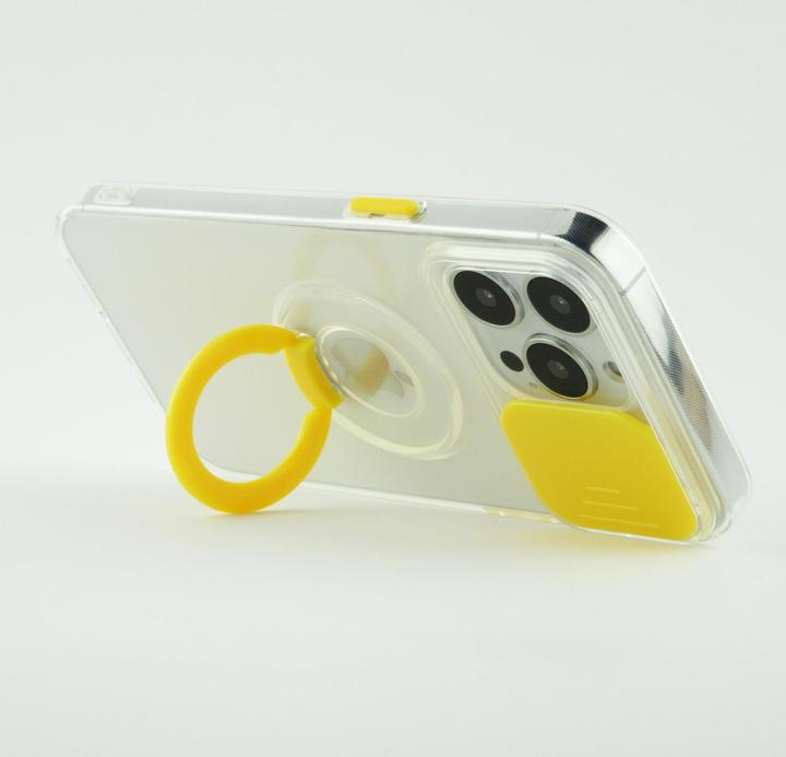 Actual product image PhoneLook Coque Caméra clapet avec anneau jaune (Apple iPhone 14 Pro)