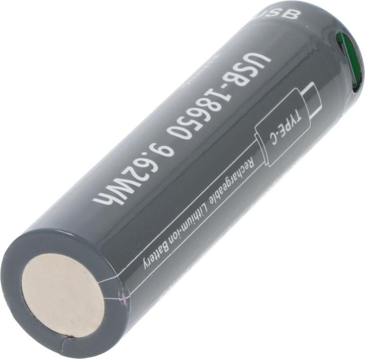 Immagine prodotto AccuCell Cella rotonda 18650, ioni di litio, 3,7V, 2600mAh, 9,6Wh, con porta di ricarica USB-C (1 pz., 18650, 2600 mAh)