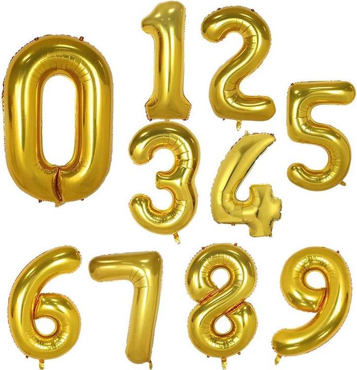Produktbild Hermex Zahlenballon Zahl 9 Golden Folienballon Luftballon Heliumballon 40cm