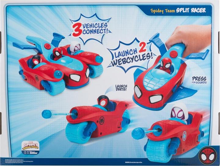 Image du produit Spiderman Spidey 3-in-1 Fahrzeug Jet + 2 Motorräder