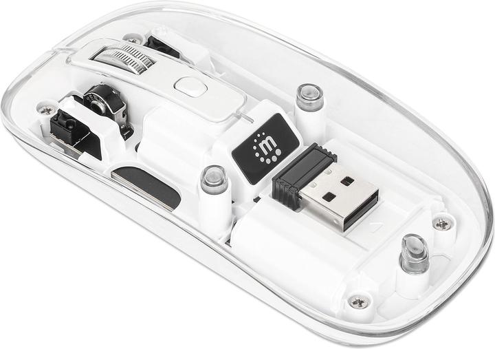 Actual product image Manhattan MH Transparent 4D mouse, White (Wireless)