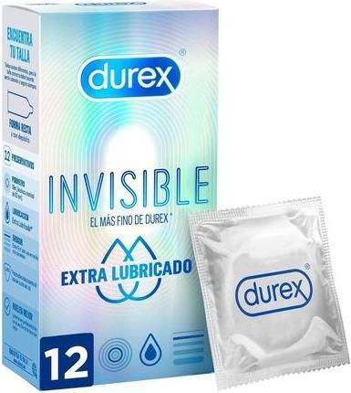 Actual product image Durex Invisible Extra Lubricated 12 Units (12 pcs.)