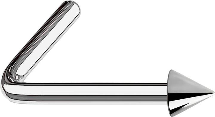 Star Piercing Nasenstecker gewinkelt silber mit Cone (Titan G23, ohne Messing)