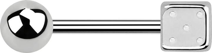 Produktbild Star Piercing Barbell silber mit Kugel und Würfel (Chirurgenstahl 316L, ohne Messing)